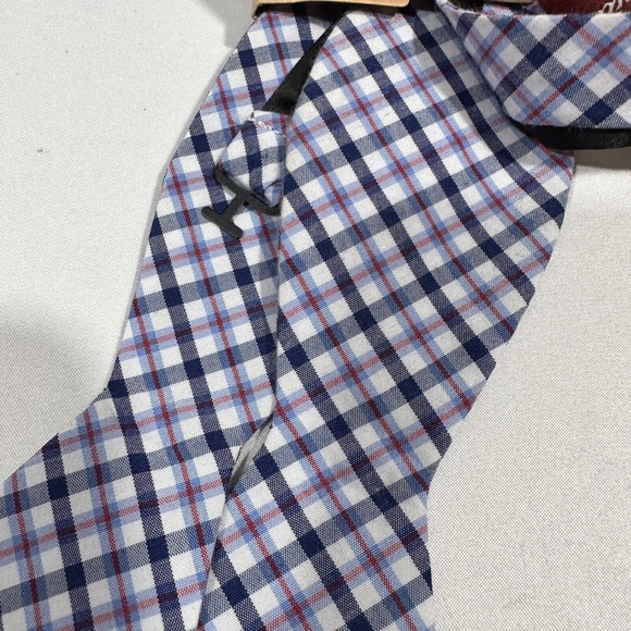 NWT $65 Original‎ Penguin [ BOW TIE ] Plaid Print Adjustable Tie Blue Red - Picture 6 of 6